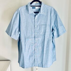 Old Navy “ Everyday” Short Sleeve Light Chambray Collared Button Down, XL NWT